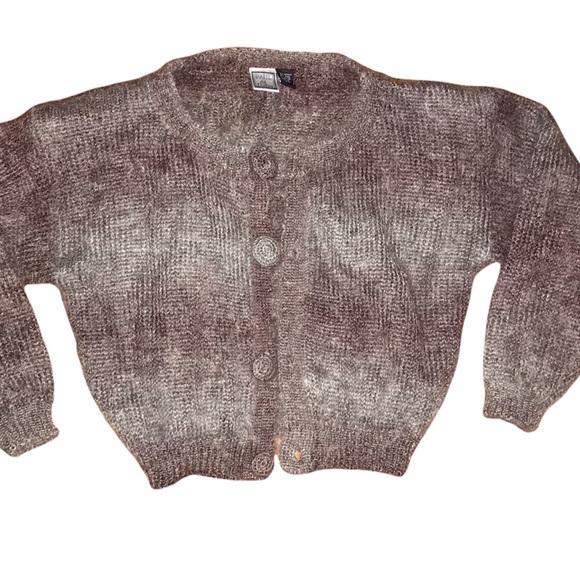 Granny Core Vintage Mohair Wool Blend Sweater, Mohair Vintage Purple Cardigan - Picture 14 of 16